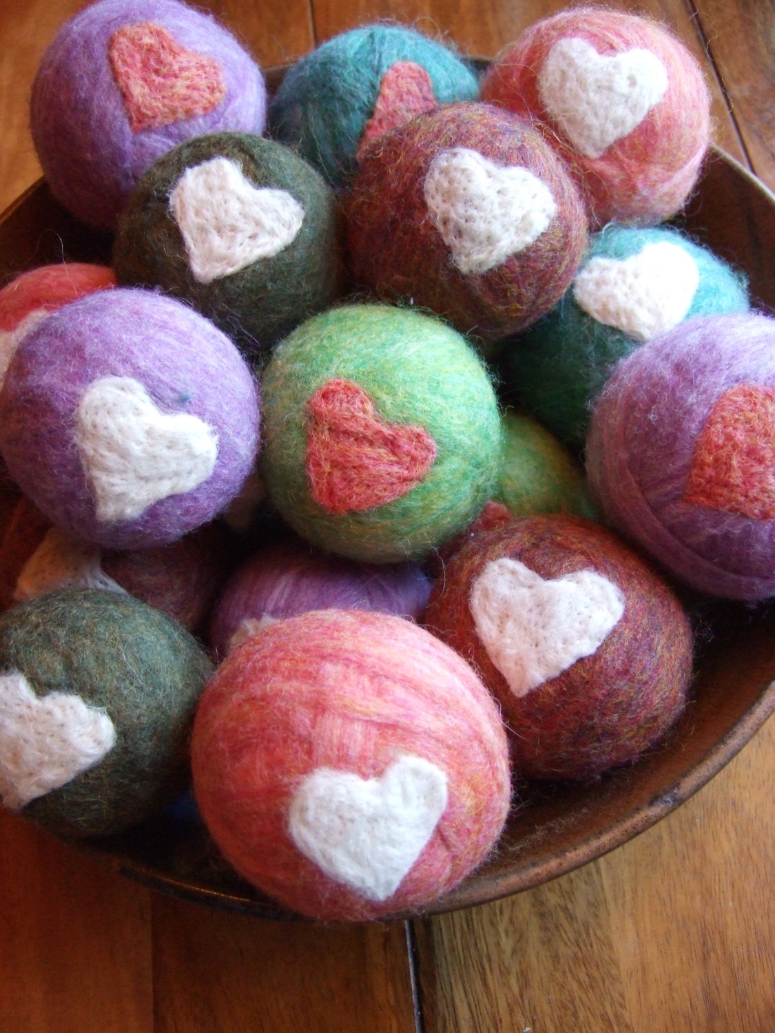 WOOL DRYER BALLS Set of 3 You Choose the Color