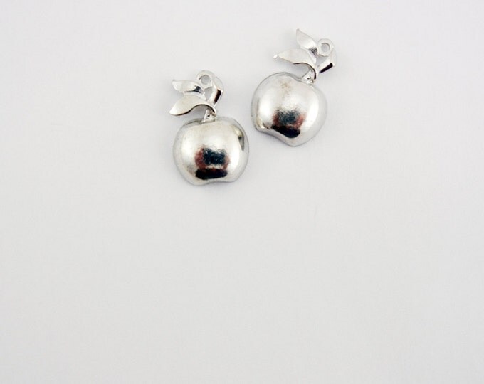 Set of 2 Pewter Apple Charms