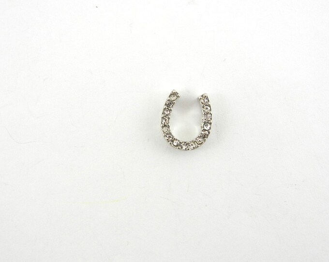 Small Double Side Link Rhinestone Horseshoe Charm Pendant