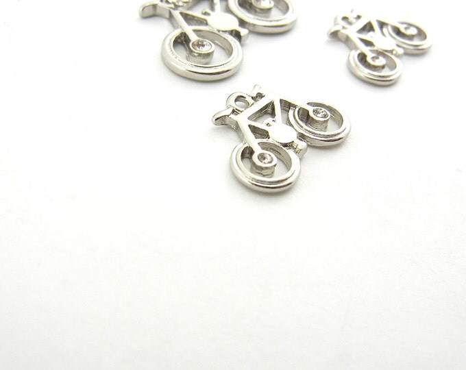 Set of Silver-tone Bicycle Pendant and Charms