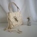 Cream Lace Upcycled Lace Purse With Vintage Porcelaine Rose Accent Keepsake Brooch Ready To Ship