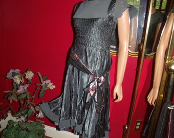2-pc Vintage Flapper Dress Belt 20s Theme Evening Holiday Size none