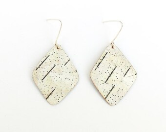 Birch bark earrings, Small Angles