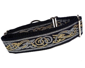 Metallic Martingale Dog Collar CELTIC DOG renaissance or medieval ...