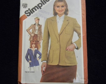 Vintage Uncut Simplicity Pattern 5202 Size 14 Lined Blazer