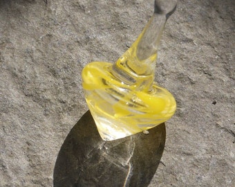 Custom Glass 'Inception' Spinning Top - Coloured Spin Top Toy - Welsh Glass Collectors Spinning Wheel
