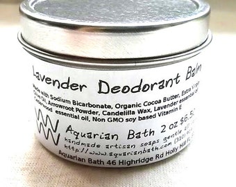 Lavender Cedarwood Deodorant Balm - Natural Deodorant - Organic Deodorant - featured in the book Plastic Free - Vegan 2 oz