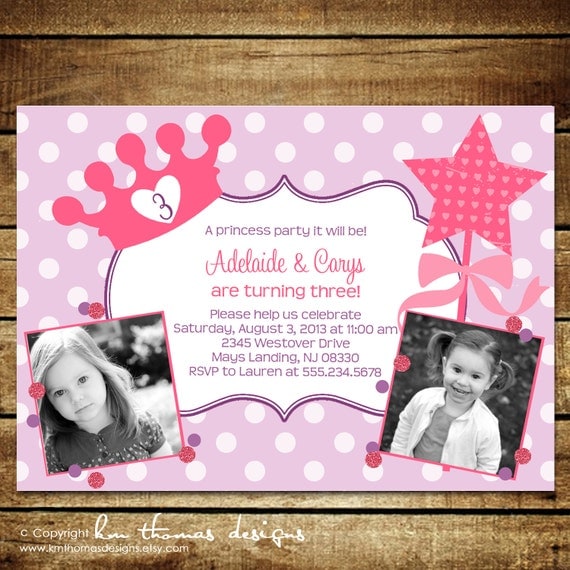 PRINCESS DREAMS...Custom Printable Birthday Invitations...by KM Thomas Designs Il_570xn