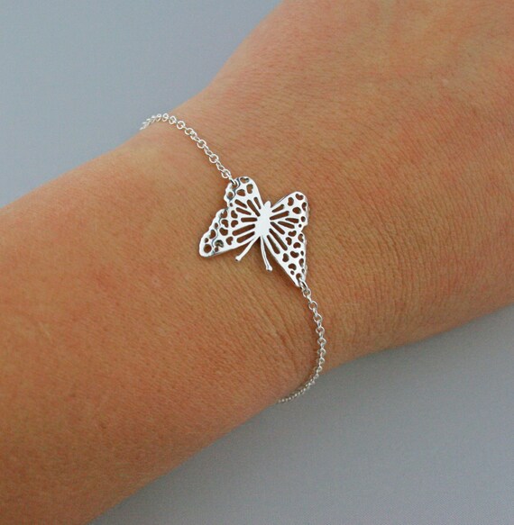 Sterling Silver Filigree Butterfly Bracelet