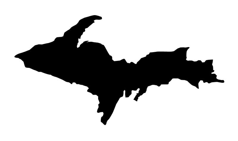 Upper Peninsula silhouette vinyl decal