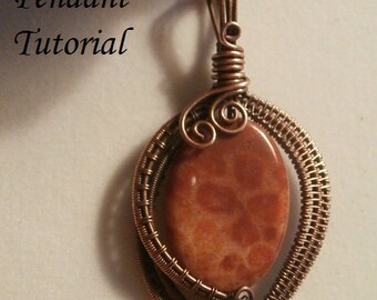 Wire TUTORIAL, 3 files! Wire Wrapped Jewelry Pendant, Beginner to Intermediate Jewelry Pattern, Making Wire Jewelry