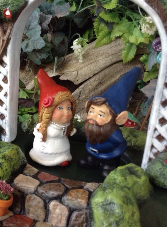 Garden Gnome Wedding Cake Toppers