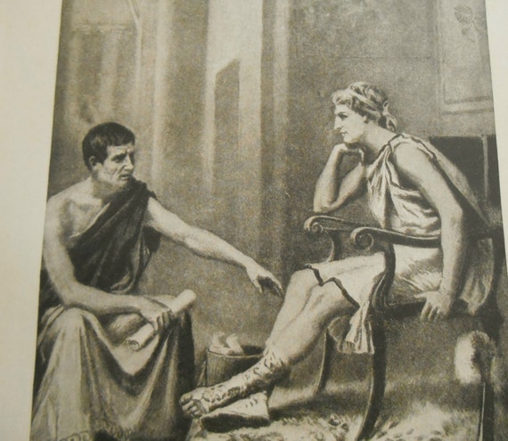 Aristotle and Alexander The Great 1910 antique by moosehornvintage