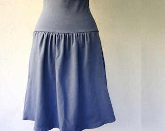 Short organic skirt, handmade organic clothing for women, grey skirt, organic cotton skirt, handmade skirt