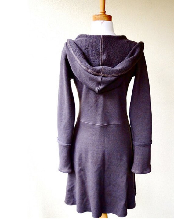 Long denim vest with hood sweater