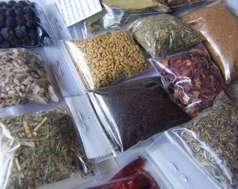 Wicca Herbs Botanica - 15 Herbs - Coven Pagan Spell Supplies - Hyssop Rose Fenugreek Cloves Mugwort Cedar Juniper Peppermint Nettle