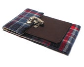 Smartphone wallet - blue and red plaid - any size