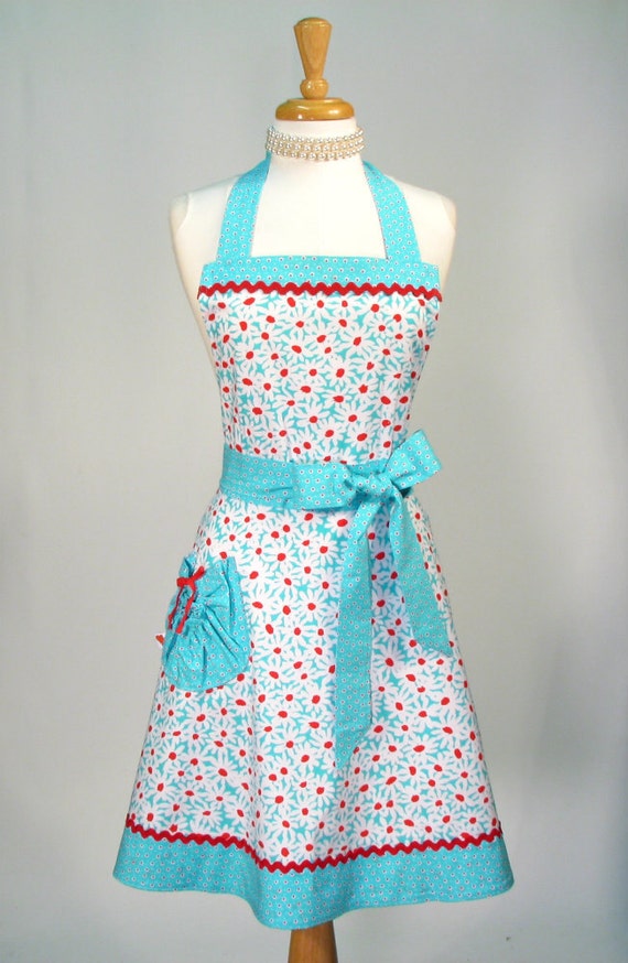 Classic Retro Womens Full Apron Handmade Vintage Inspired