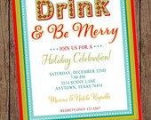 Eat Drink Be Merry Holiday Christmas Invitation - 1.00 each with envelope Il_170x135