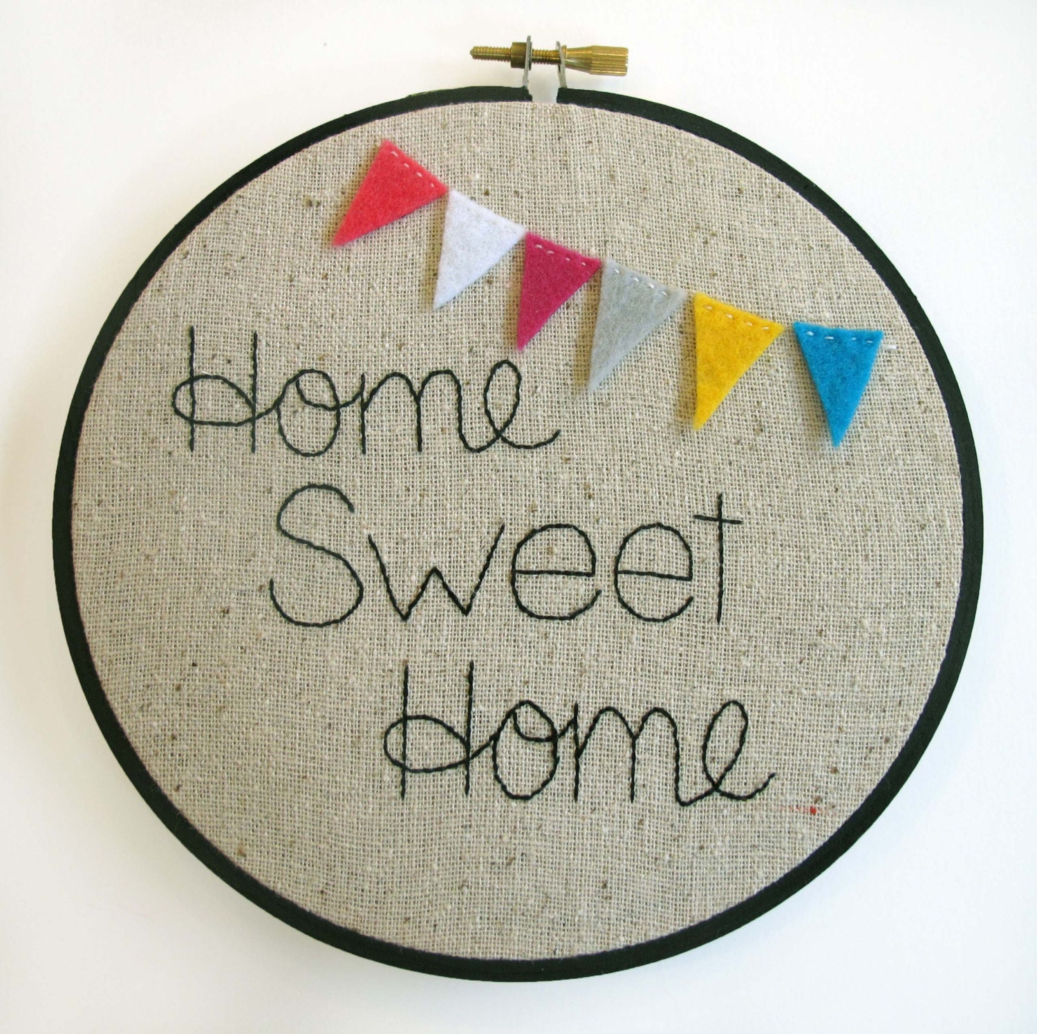 Home sweet home jessecmault hoop art jessecmault wall art hand
