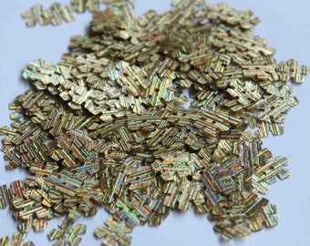 100 Flower Sequins/Golden Color/ Rainbow effect/Line Texture/KBSF425
