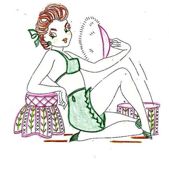 Hand Embroidery Pattern 138 Pin up girls & Misses for
