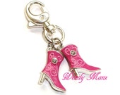Rose/Pink Boots Charms Keychain