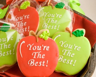 Apple Cookies, School Favors (15 favors, bagged and bowed)