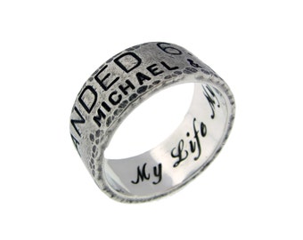 custom duck band wedding ring personalized sterling silver classic commitment jewelry hand stamped banded date names - Duck Band Wedding Rings custom duck band wedding ring personalized sterling silver classic commitment jewelry hand stamped banded date names - Duck Band Wedding Rings