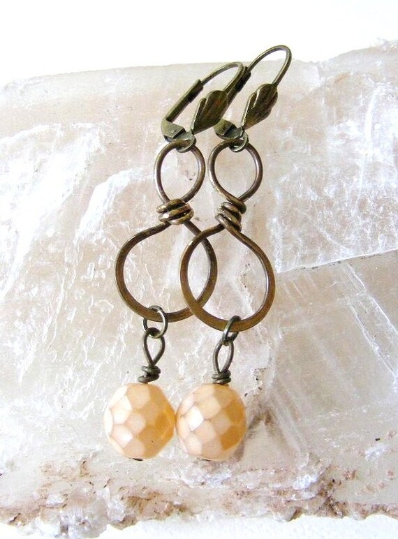 Antique Brass Hand Twisted Wire Wrapped Dangle by meiguidesigns