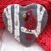 Cardinal in Birch Brooch