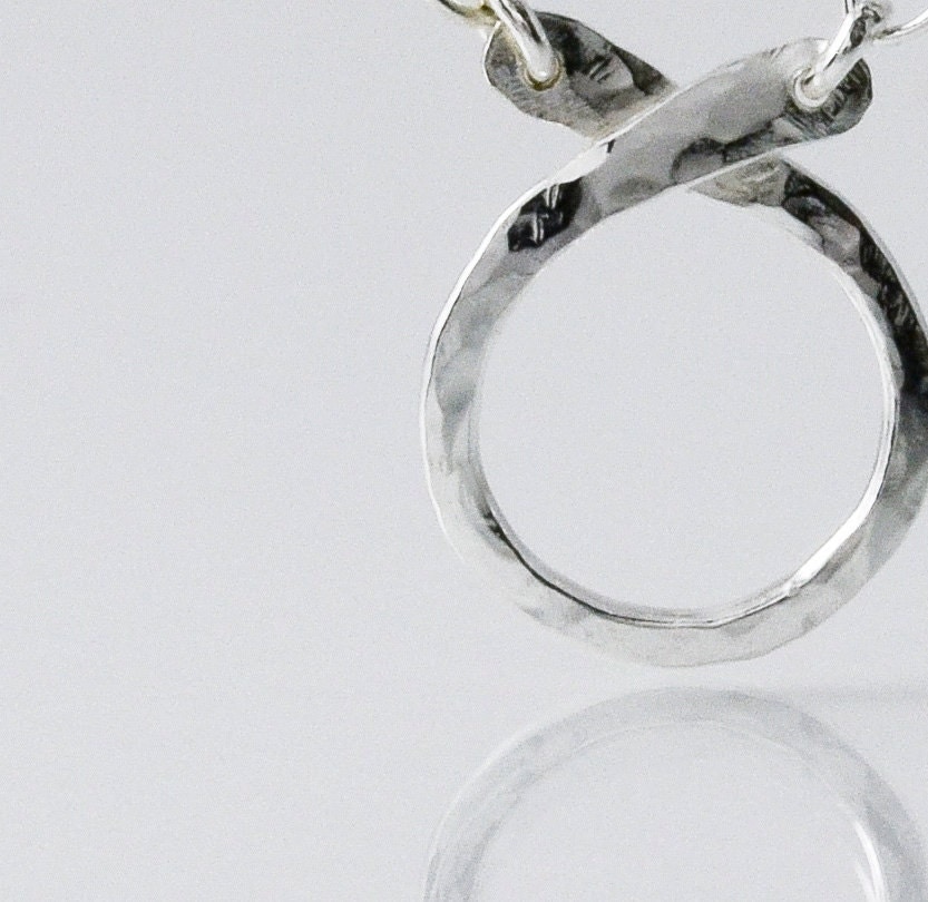 Circle Charm Holder Necklace in Sterling Silver