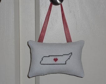 Tennessee Counted Cross Stitch Hanging Pillow