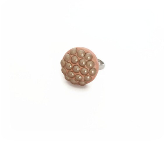 Gold Pearl Ring handmade jewellery by Lottie Of London