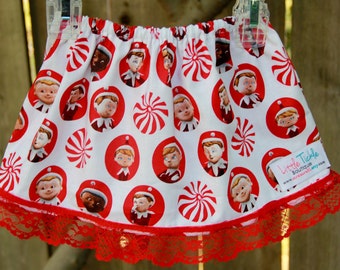 Elf on the Shelf Skirt, Christmas skirt, elf skirt, girl skirt, holiday skirt, Twirl Skirt, toddler skirt, baby skirt