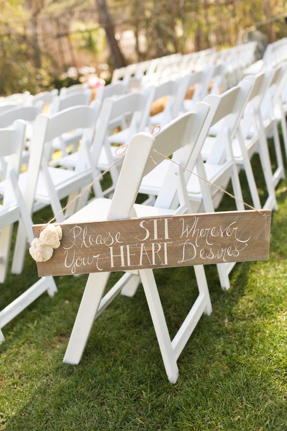 Rustic Wedding Sign No Seating Plan Sit Wherever Your Heart Desires (Item number MMHDSR10025) by braggingbags