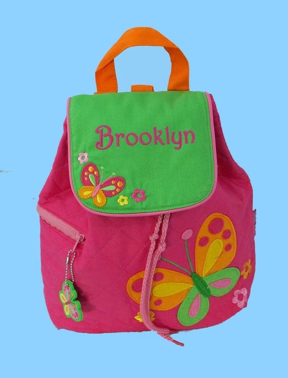 Personalized Child's Stephen Joseph Quilted BUTTERFLY (New Style) Backpack-Monogrammiong Is Included