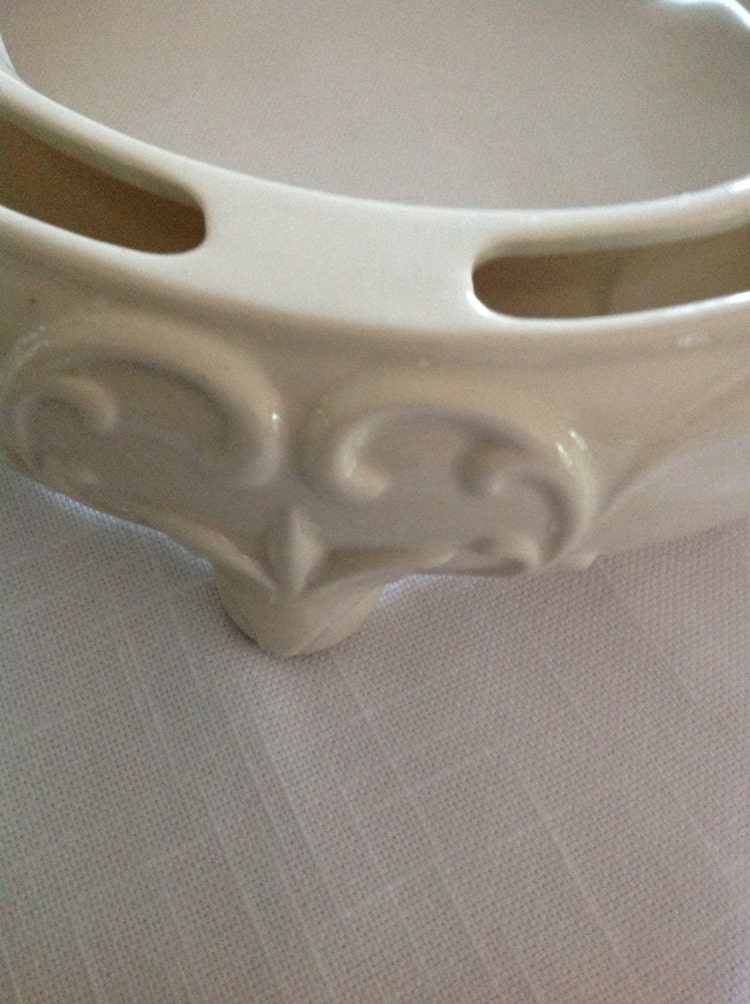 Vintage Ceramic Circle Flower Ring Vase Planter by rosinabellina