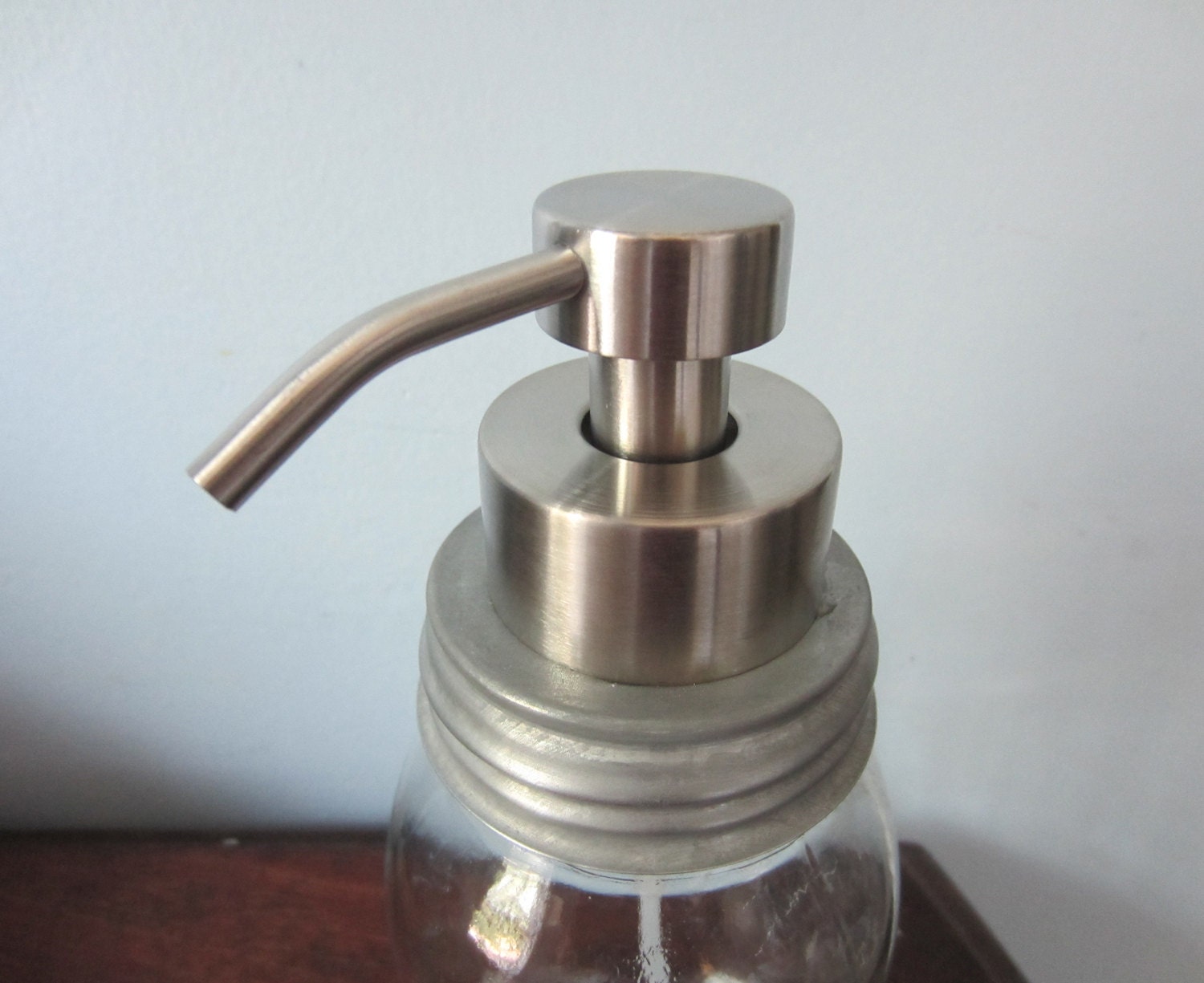 Foaming Soap Dispenser Lid in Stainless Steel for Mason Jars
