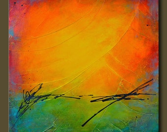 Daydream 2- Abstract Acrylic Original Painting on Canvas - 20x20 - Highly Textured - Contemporary Wall Art- On Sale