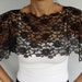 Lace Weddings Capelet, Black Lace Shrug. Handmade and Unique Design