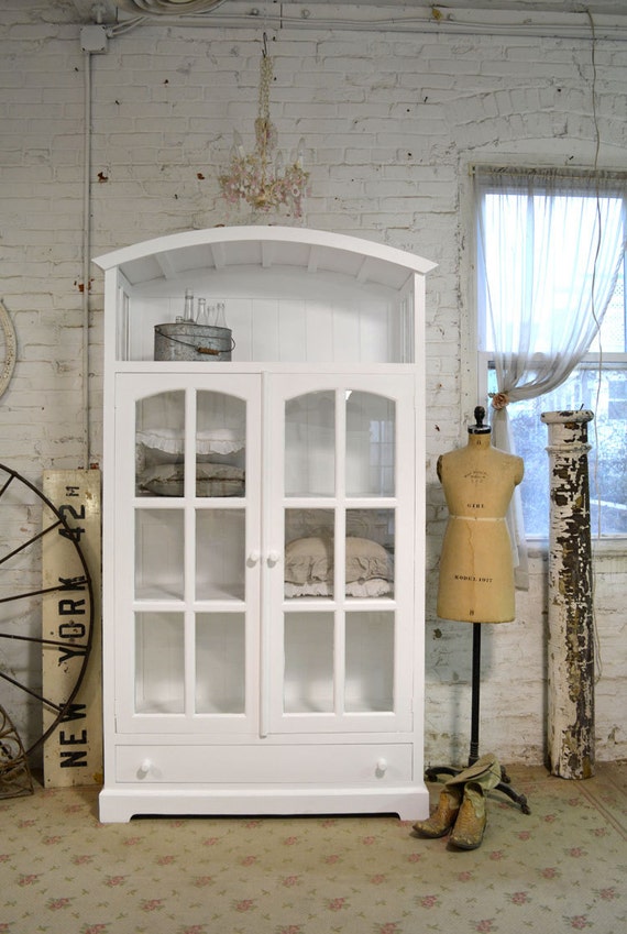 Items Similar To Painted Cottage Chic Shabby Farmhouse Cabinet On Etsy   Il 570xN.549057165 K5e4 