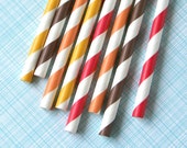 Fall Mix Striped Straws - Red, Orange, Yellow, Brown (24) - Autumn Mix Il_170x135