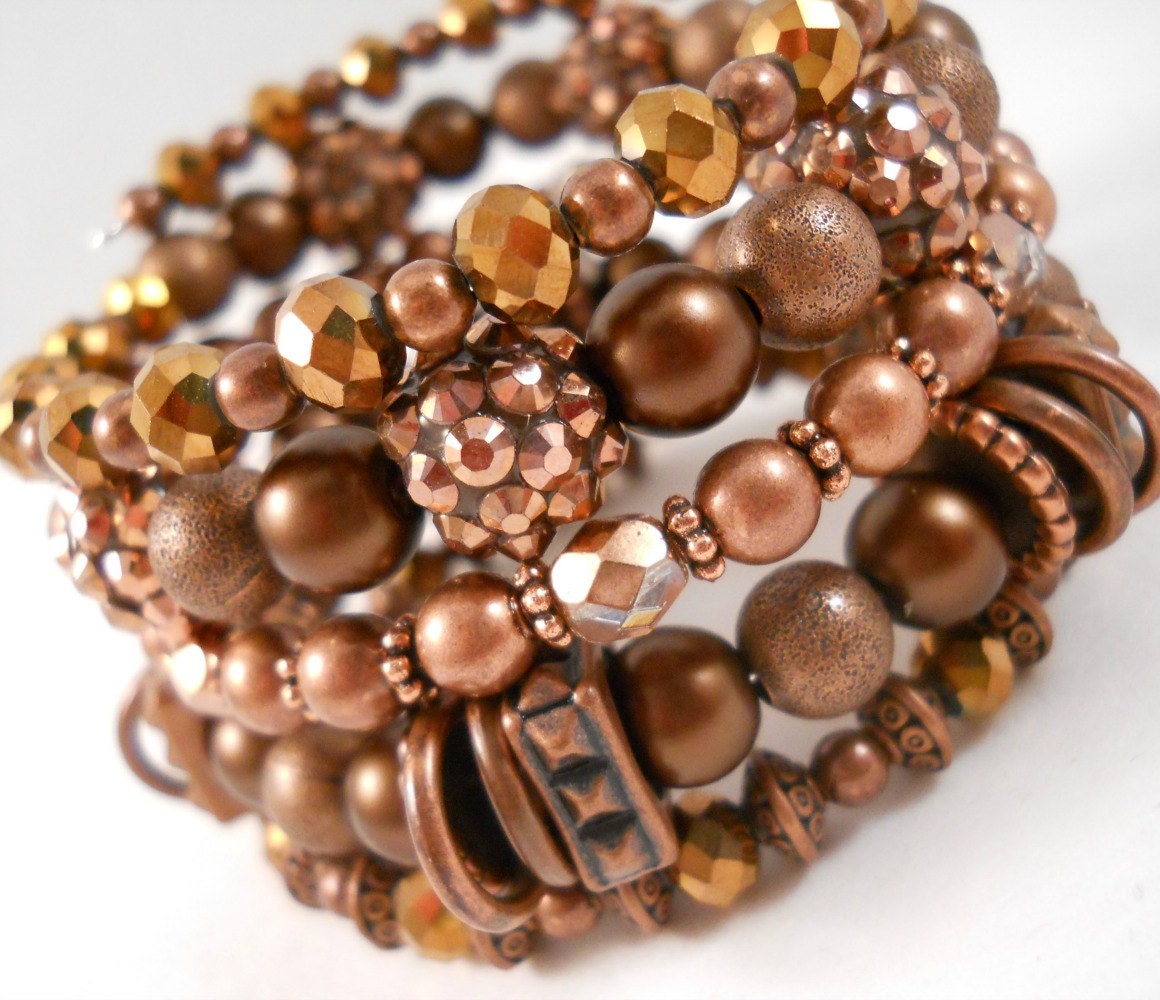 Bohemian Jewelry Copper Bracelet Stack Gifts Under 50 Wrap