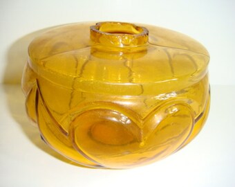 Amber Glass Oil Lamp Font Heart Design