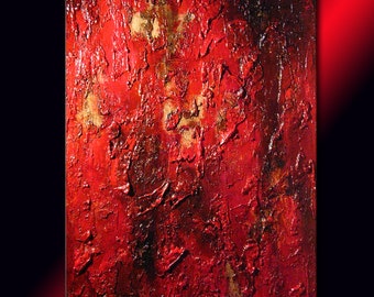 Painting Red Texture Abstract Painting by newwaveartgallery