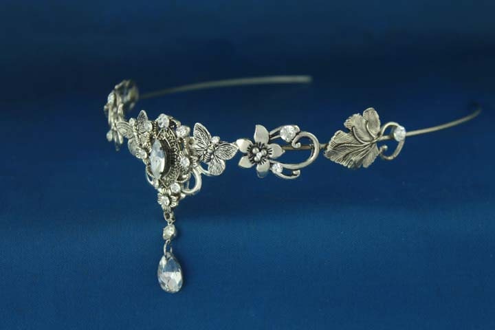 Silver circlet Victorian Headpiece Tiara by ElnaraNiall on Etsy