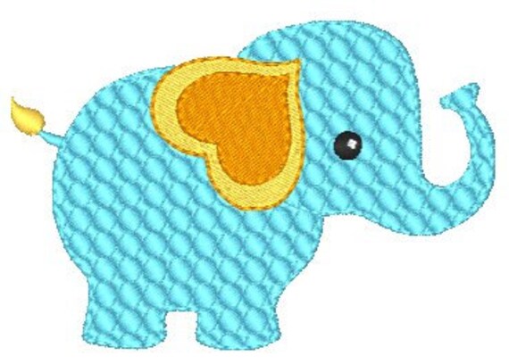 Elephant machine embroidery design 2 sizes One by Embroidalot Elephant embroidery design
