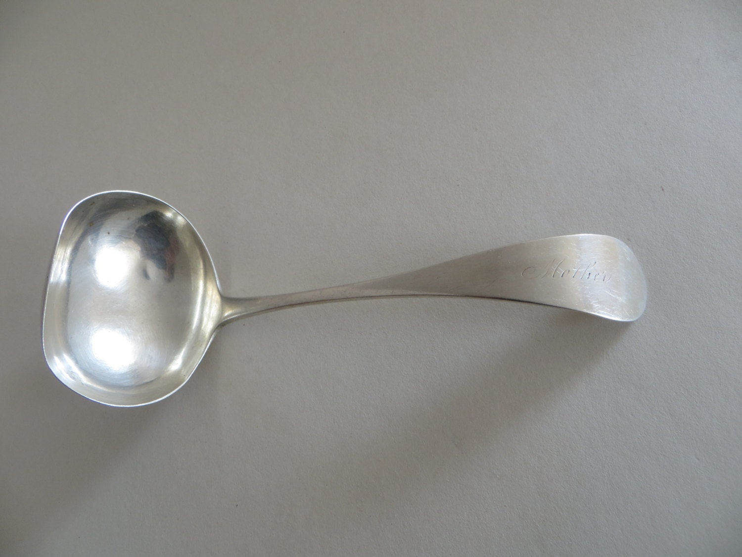 Antique Sterling Silver Ladle Engraved with by vintagecivilization
