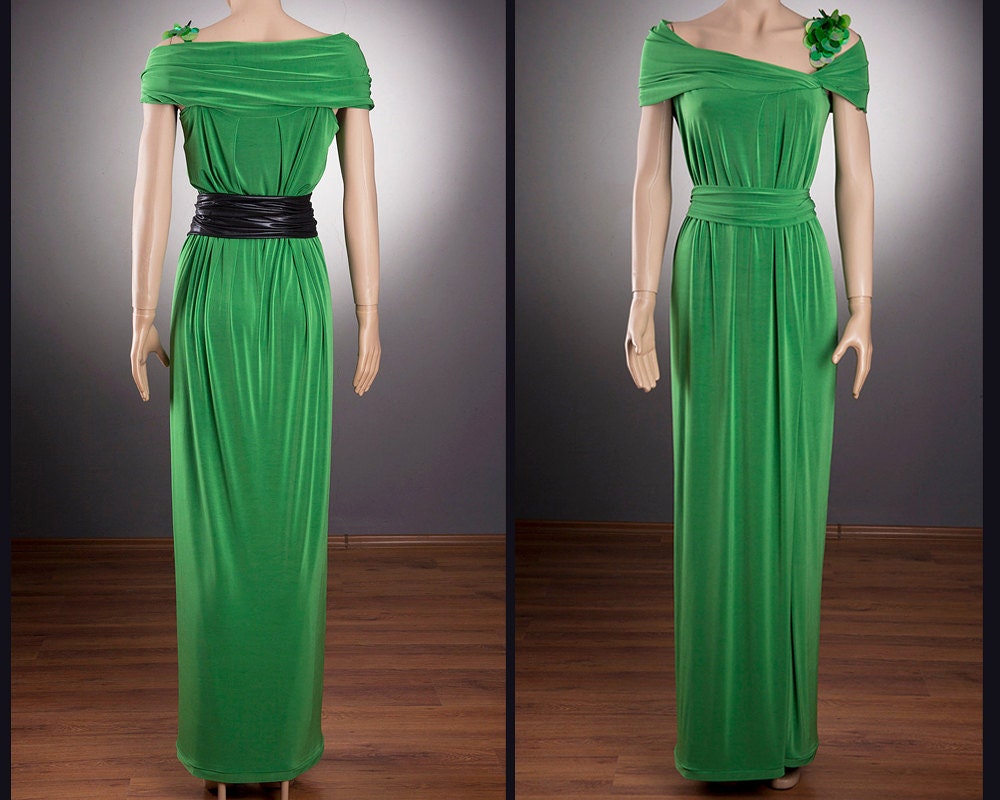 GREEN Maxi Dress Emerald Green Maxi DressLong by uniquastudio
